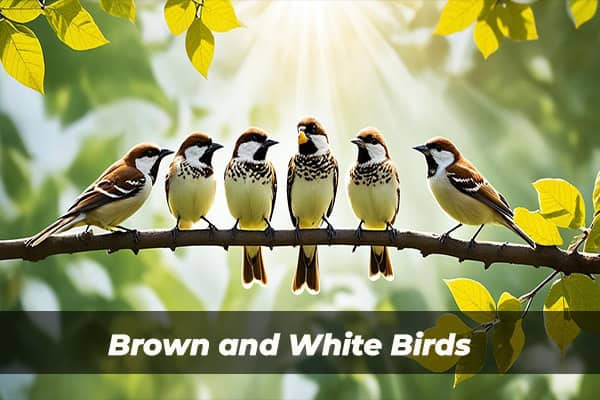 brown and white birds