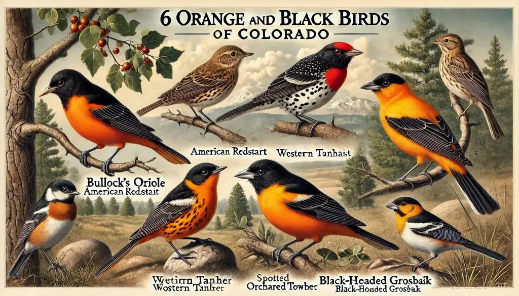 Orange and black birds in colorado