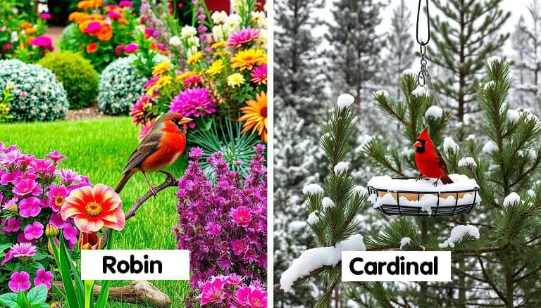 bird habitat preferences of robins and cardinals