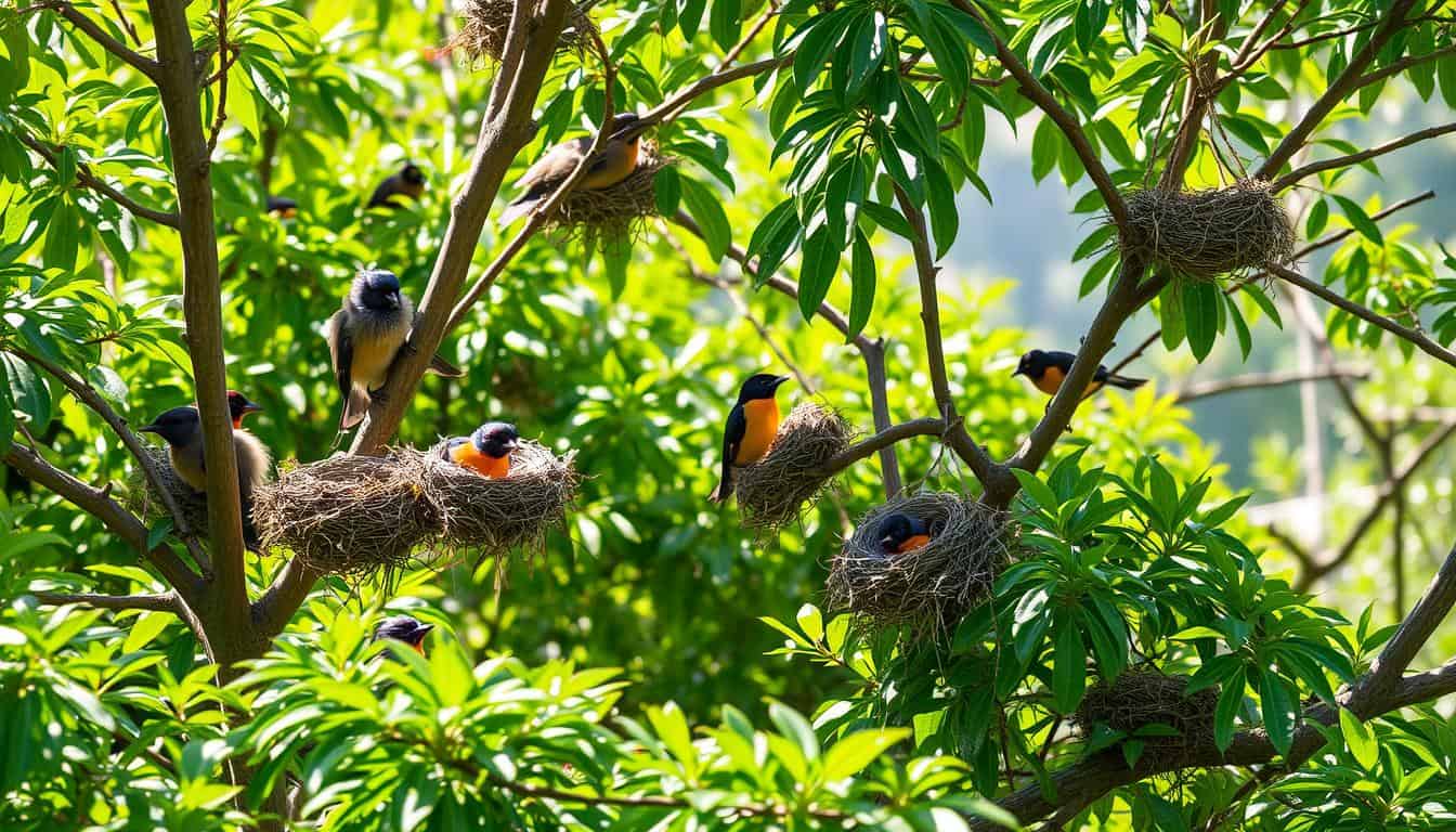 bird nest-building