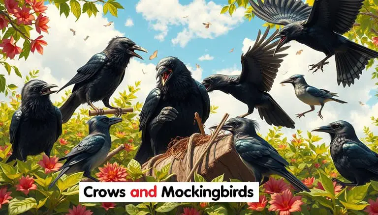 crows and mockingbirds